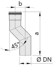 Maßtabelle Versatzbogen 70 mm für Pelletheizungen